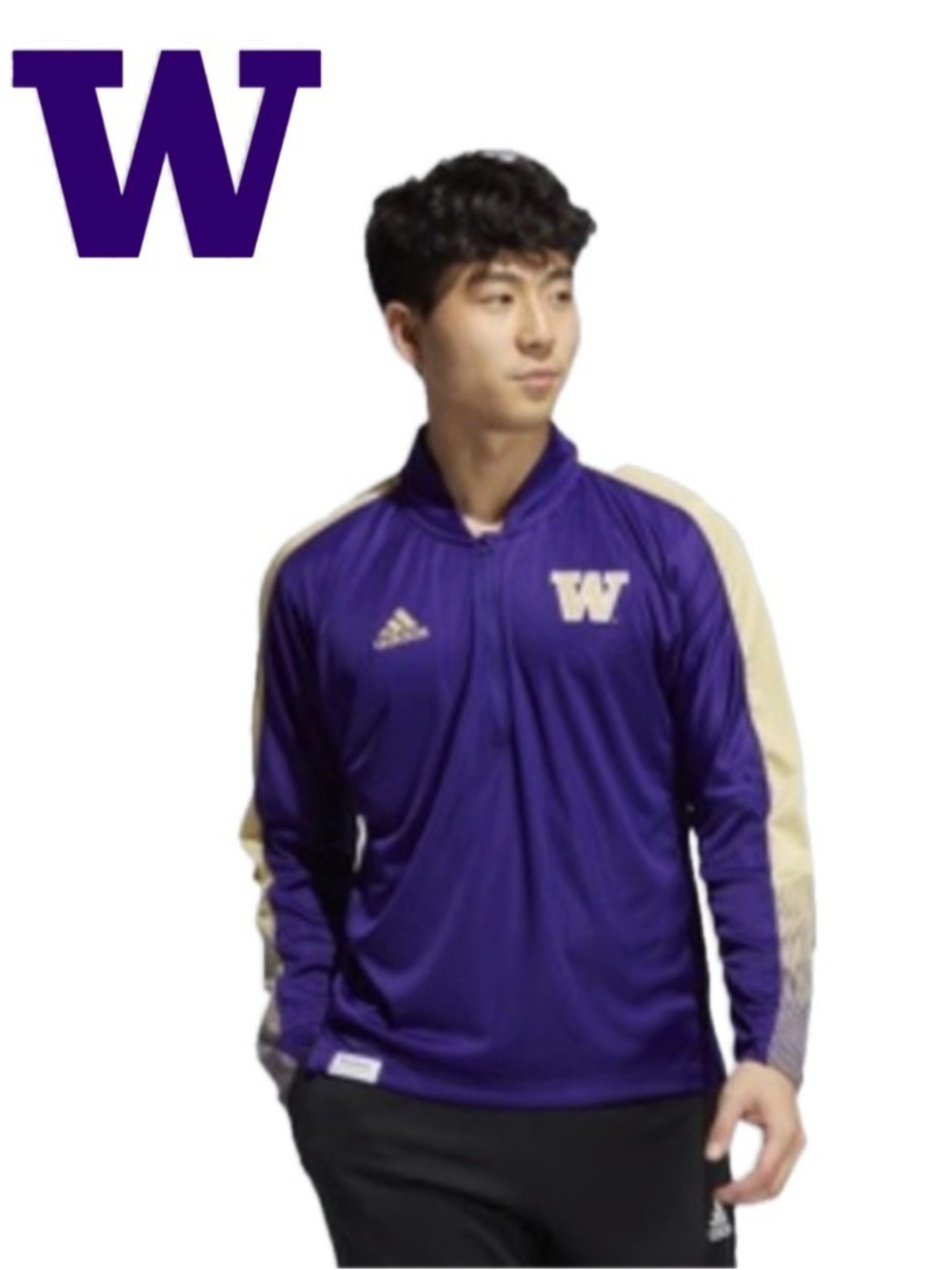 NWT [adidas] Washington Huskies NCAA Sideline Coaches 1/4 Zip Pullover Mens 3X